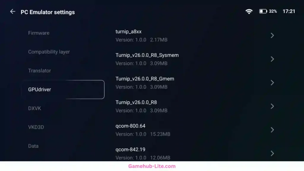 GameHub Lite has latest Turnip drivers available